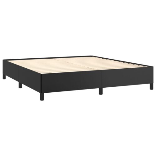 Bed Frame Black 152x203cm Queen Faux Leather - Image 4
