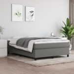 Bed Frame Dark Grey Double Fabric