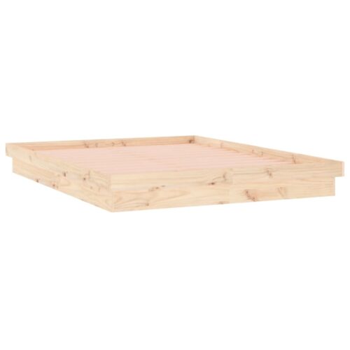 LED Bed Frame 135x190cm Solid Wood - Image 3