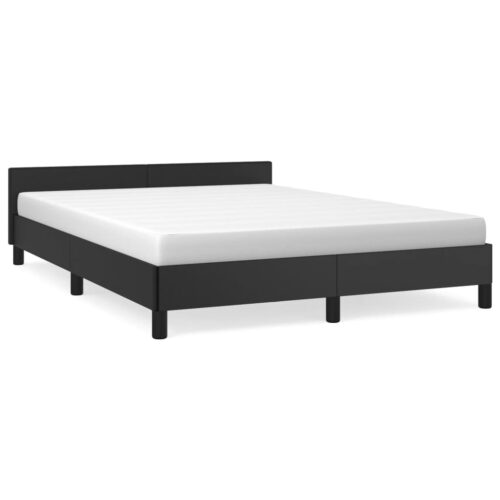 Bed Frame Black Queen Faux Leather - Image 2