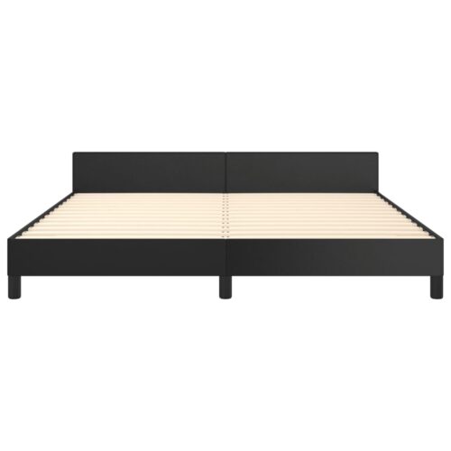 Bed Frame Black Queen Faux Leather - Image 5