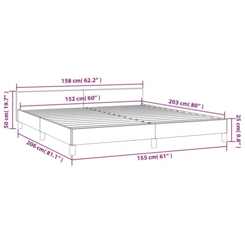 Bed Frame Dark Grey Queen Fabric - Image 8