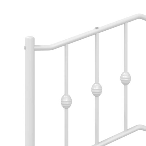 Metal Bed Frame with Footboard White 183x203cm King - Image 8