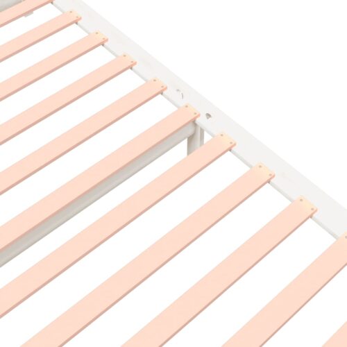 Bed Frame White Solid Wood 183x203cm King - Image 7