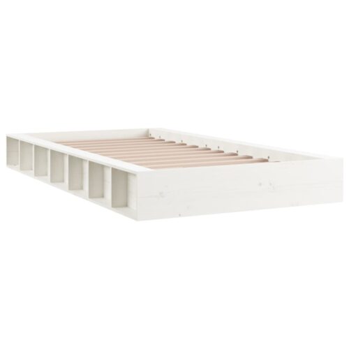 Bed Frame White 135x190cm Solid Wood - Image 3