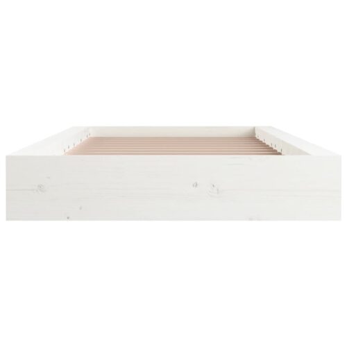 Bed Frame White 135x190cm Solid Wood - Image 4