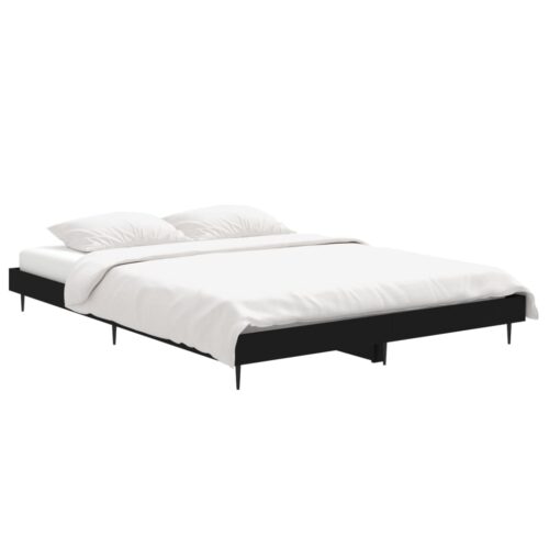Bed Frame Black 135x190cm Engineered Wood - Image 3
