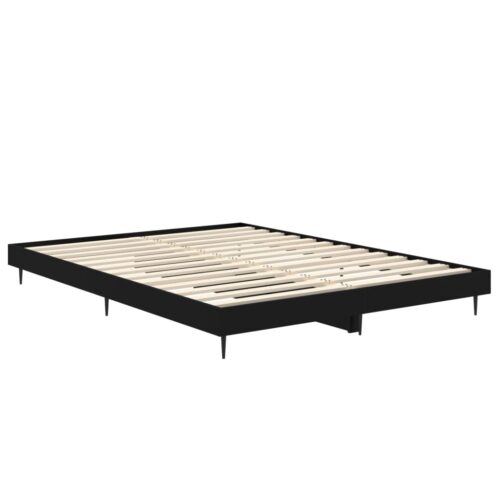 Bed Frame Black 135x190cm Engineered Wood - Image 5