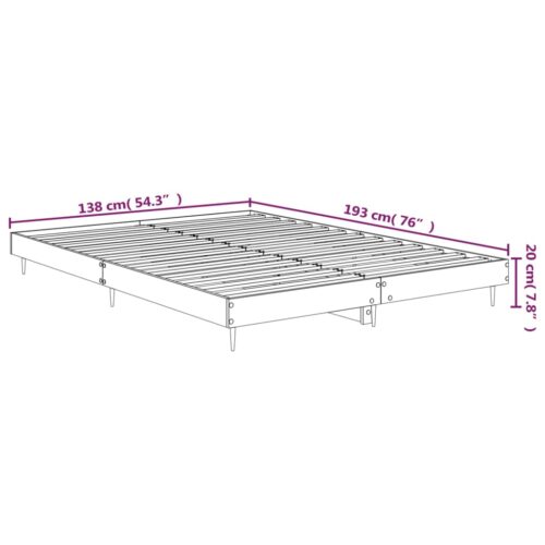 Bed Frame Black 135x190cm Engineered Wood - Image 9