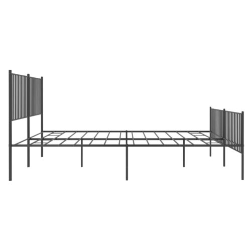 Metal Bed Frame with Footboard Black 183x203cm King - Image 6