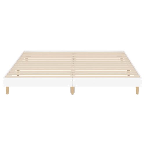Bed Frame White 183x203cm King Engineered Wood - Image 6