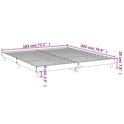 Bed Frame White 183x203cm King Engineered Wood - Image 9