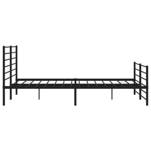 Metal Bed Frame with Footboard Black 183x203cm King - Image 7