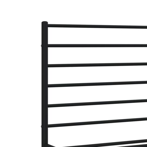 Metal Bed Frame with Footboard Black 183x203cm King - Image 9