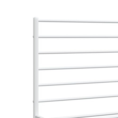 Metal Bed Frame with Footboard White 183x203cm King - Image 9