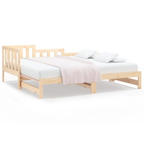 Pull-out Day Bed 2x(90x190)cm Solid Wood Pine