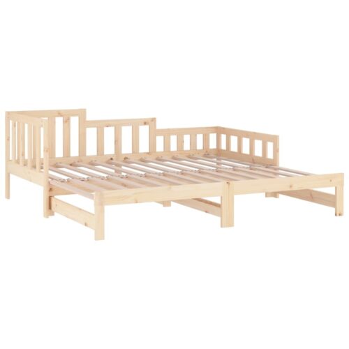 Pull-out Day Bed 2x(90x190)cm Solid Wood Pine - Image 6