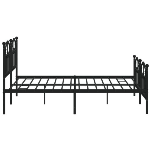 Metal Bed Frame with Footboard Black 183x203cm King - Image 6