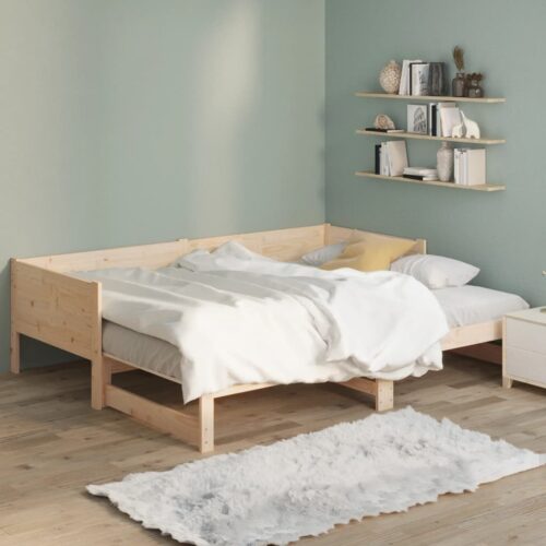 Pull-out Day Bed Solid Wood Pine 2x(90x190)cm - Image 5