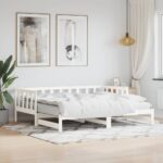Day Bed with Trundle White 90x190cm Solid Wood