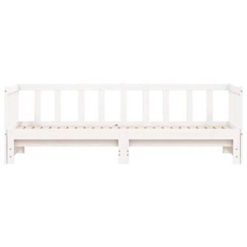 Day Bed with Trundle White 90x190cm Solid Wood - Image 6