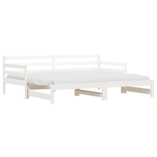 Daybed with Trundle White 90x190cm Solid Wood - Image 2
