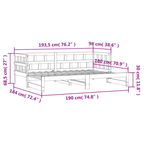 Daybed with Trundle 90x190cm Solid Wood - Image 11