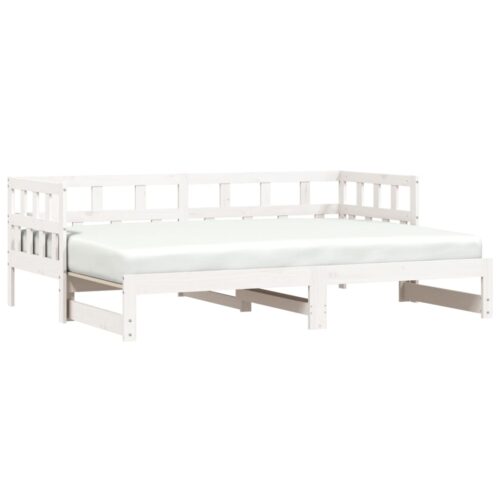 Daybed with Trundle White 90x190cm Solid Wood - Image 2