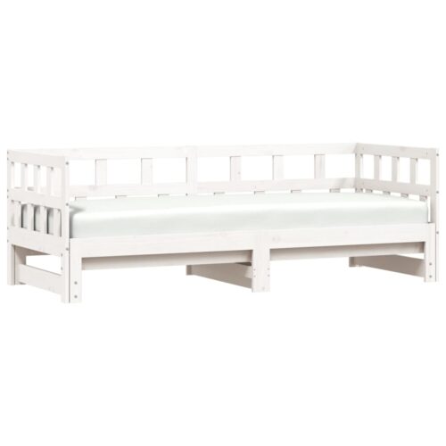 Daybed with Trundle White 90x190cm Solid Wood - Image 4