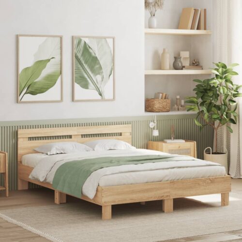 Bed Frame Sonoma Oak 150x200cm - Image 3