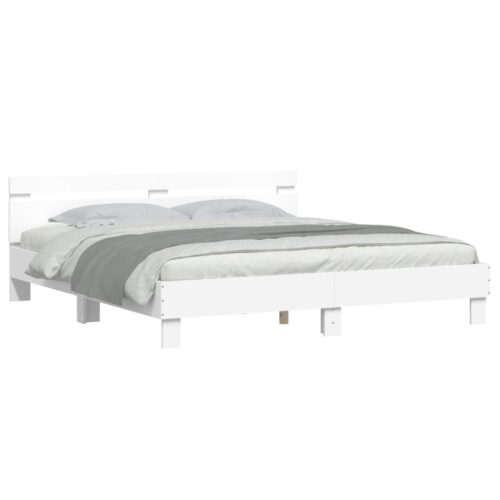 Bed Frame White 183x203cm King - Image 4