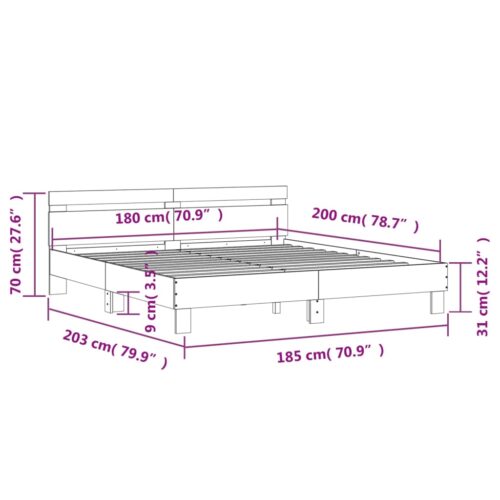 Bed Frame White 183x203cm King - Image 10