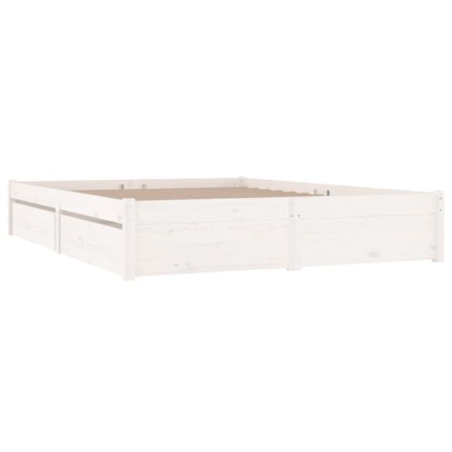 Bed Frame with Drawers White 150x200cm - Image 3