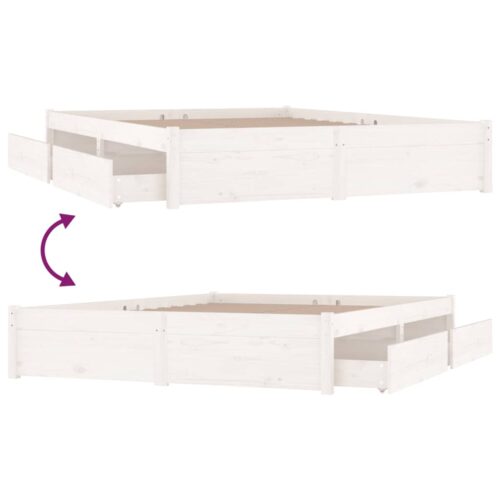 Bed Frame with Drawers White 150x200cm - Image 6