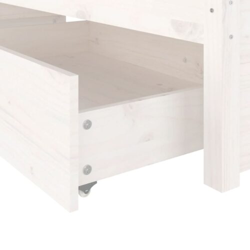 Bed Frame with Drawers White 150x200cm - Image 8