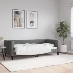 Day Bed Dark Grey 90x190cm Fabric