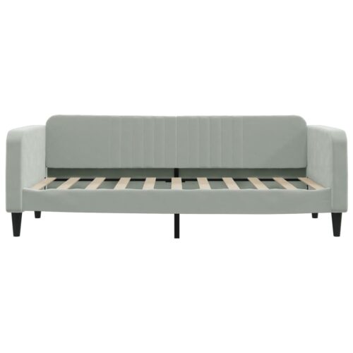 Day Bed Light Grey 90x190cm Velvet - Image 3