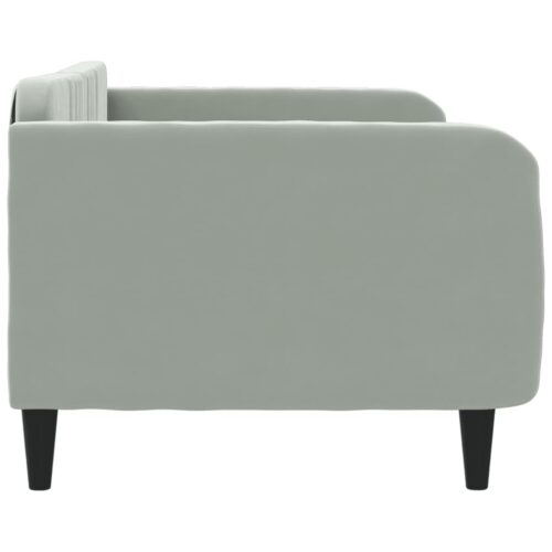 Day Bed Light Grey 90x190cm Velvet - Image 4