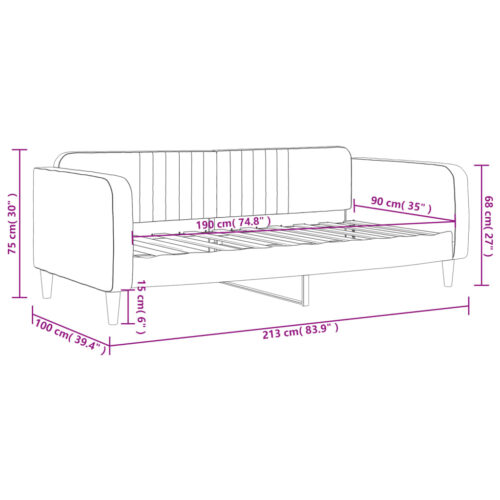 Day Bed Light Grey 90x190cm Velvet - Image 8