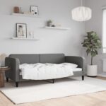 Day Bed Dark Grey 90x190cm Fabric