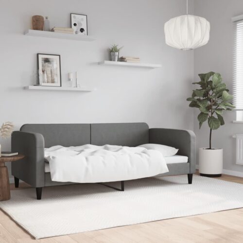 Day Bed Dark Grey 90x190cm Fabric