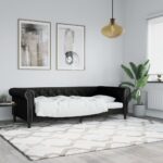 Day Bed Black 90x190cm Faux Leather