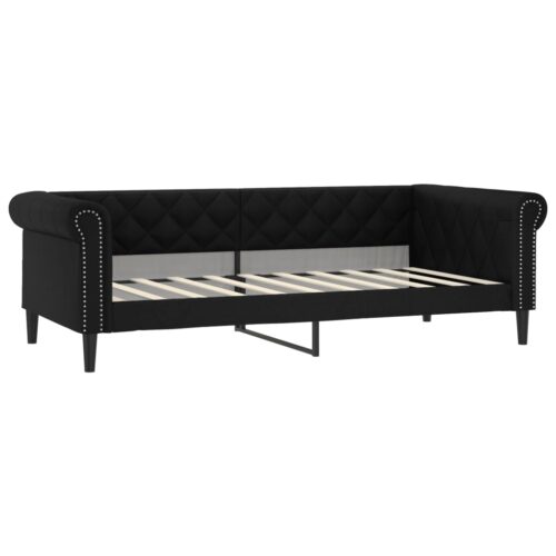 Day Bed Black 90x190cm Faux Leather - Image 2