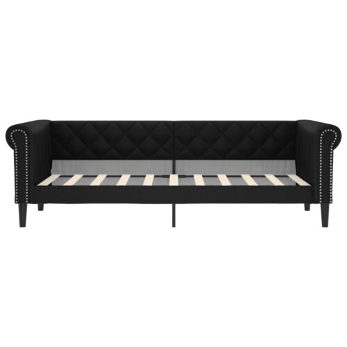 Day Bed Black 90x190cm Faux Leather - Image 3