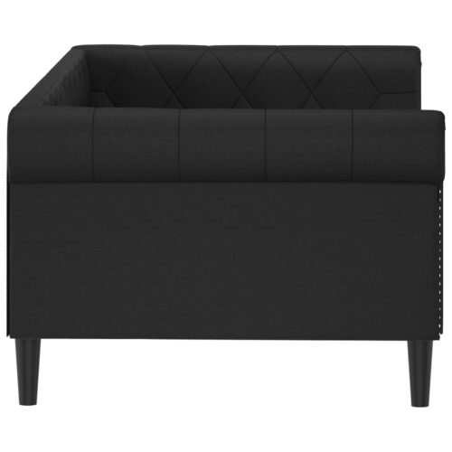 Day Bed Black 90x190cm Faux Leather - Image 4