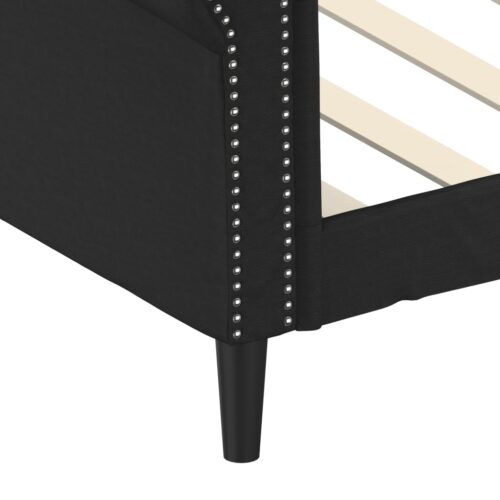 Day Bed Black 90x190cm Faux Leather - Image 6