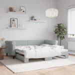 Daybed with Trundle Light Grey 90x190cm