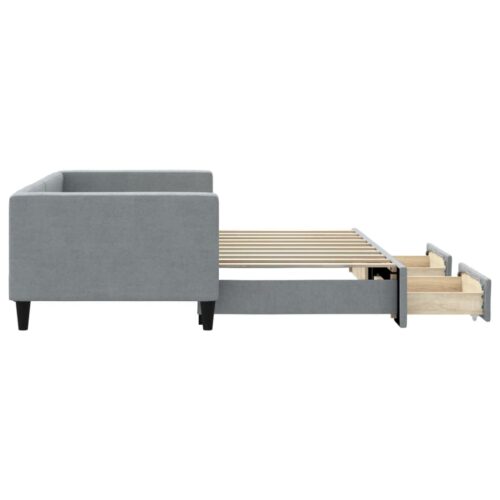 Daybed with Trundle&Drawers Light Grey 90x190cm - Image 4