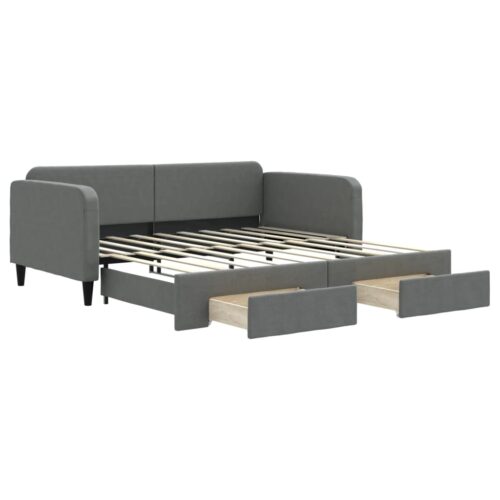 Daybed with Trundle&Drawers Dark Grey 90x190cm - Image 2