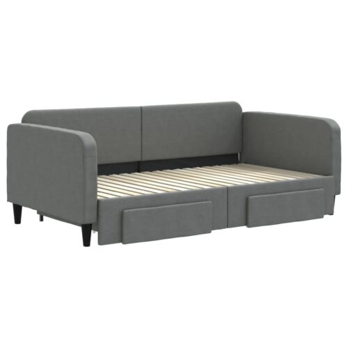 Daybed with Trundle&Drawers Dark Grey 90x190cm - Image 3